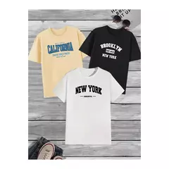 Kit 3 Camisetas Masculina Sortidas 100% Algodão Premium - Drop Conexion
