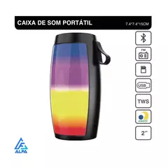 Caixinha De Som Amplificada Bluetooth LED RGB Cartão SD Radi - Drop Conexion