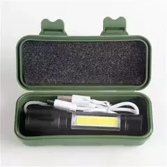Mini Lanterna Com Led e Zoom Recarregável USB Tática Profiss