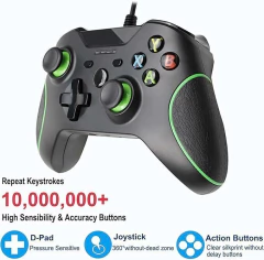 Controle com Fio para Xbox One com Vibração Dupla, de 3,5 mm para PC Windows 7/8/10 Xbox One, HNQH - comprar online