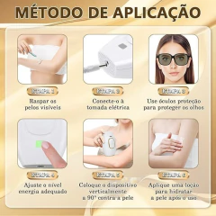 Matefet Depilador a Laser, Removedor de Cabelo a Laser com Dois Modos, Cinco Níveis de Energia, Indolor, Unisex (Branco) - Drop Conexion