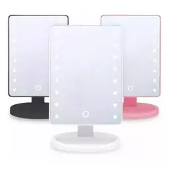 ESPELHO MAQUIAGEM DE MESA COM LED PORTATIL INCLINÁVEL USB OU A PILHA BMF1070 CORES SORTIDAS - comprar online