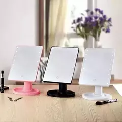 ESPELHO MAQUIAGEM DE MESA COM LED PORTATIL INCLINÁVEL USB OU A PILHA BMF1070 CORES SORTIDAS na internet