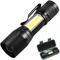 LANTERNA MINI TATICA COM LED XPE E COB RECARREGAVEL COM LUZ LATERAL BOM4303 LANTERNA MINI TATICA COM LED XPE E COB RECARREGAVEL COM LUZ LATERAL BOM430 - comprar online