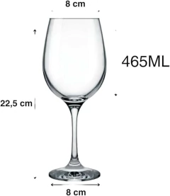 Jogo de 6 Taças para Vinho Água Drink 465ml Vidro 22,5cm de Altura - comprar online