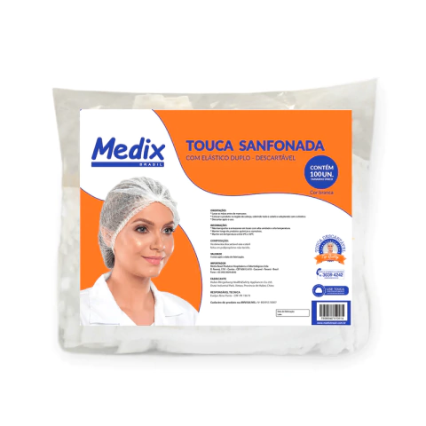 Touca Branca Cirurgica Medix c/ 100unid