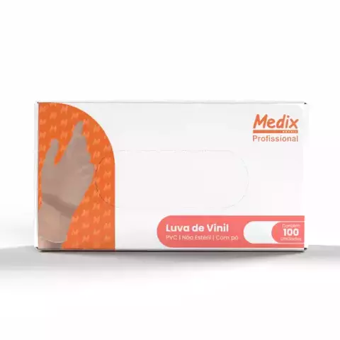 Luva de Vinil Ecologica Medix Com Pó
