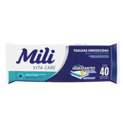 Toalha Umedecida Adulto Mili C/40u