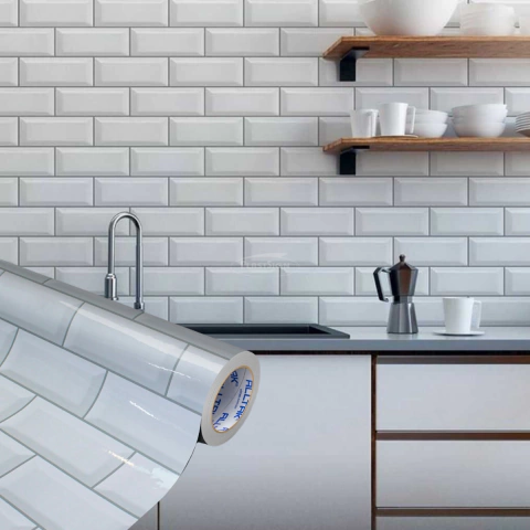 Adesivo Metrô Branco Brilho – Vinil Adesivo Decorativo 1,22m - comprar online