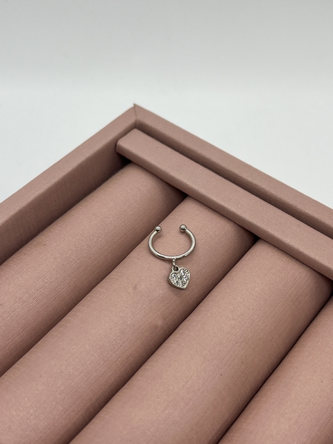 PIERCING FAKE CORAÇÃO CRAVEJADO