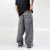 Calça baggy jeans cinza