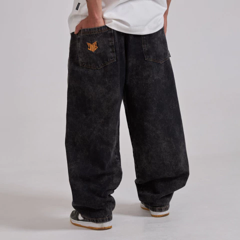 Calça baggy jeans preta