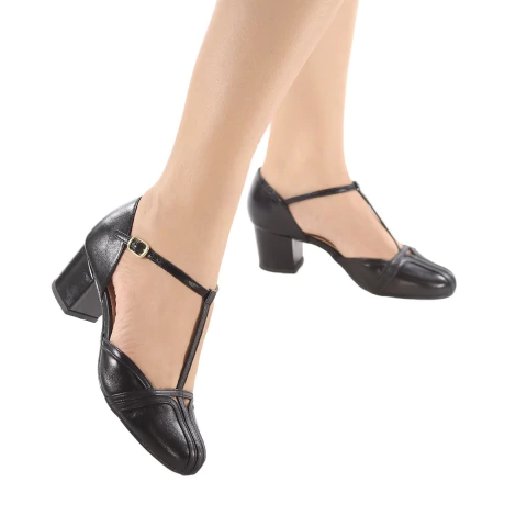 Sapato Boneca Feminino de Couro Salto Grosso - comprar online