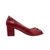 Imagem do Peep Toe Feminino de Couro com Salto Grosso