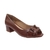 Peep Toe Feminino de Couro com Salto Baixo - comprar online