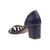 Imagem do Peep Toe Feminino de Couro com Salto Grosso