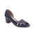 Peep Toe Feminino de Couro com Salto Grosso