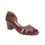 Peep Toe Feminino de Couro com Salto Grosso