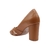 Peep Toe Feminino de Couro com Salto Grosso - comprar online