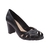 Imagem do Peep Toe Feminino de Couro com Salto Grosso