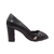 Peep Toe Feminino de Couro com Salto Grosso