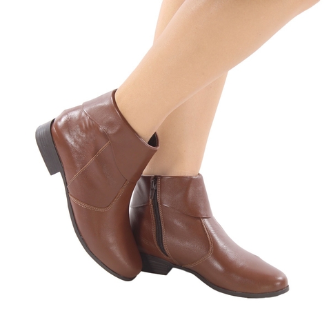 Bota Salto Cano Curto de Couro - comprar online