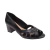 Imagem do Peep Toe Feminino de Couro com Salto Grosso