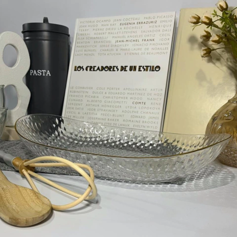 Bandeja De Acrílico Labrado Con Bordes Dorados - comprar online