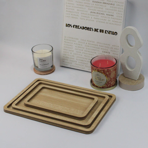 Set x3 Bandejas Rectangulares D/Madera