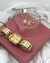 Kit relógio dourado fundo dourado/colar e brinco gota cravejado - comprar online