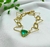 Pulseira coração turmalina dourada - comprar online
