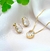 Conjunto semijoia gota nuvem dourado