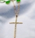 Colar crucifixo longo com zircônia dourado - comprar online