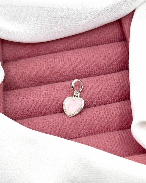 Berloque coração rosa