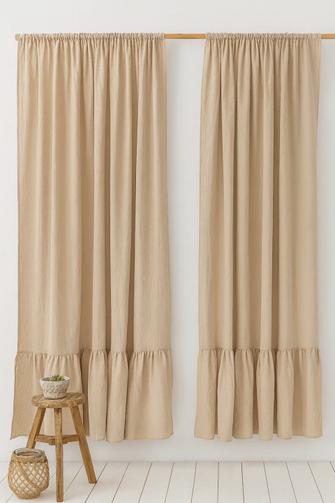 Juego cortinas Tusor con volados - comprar online