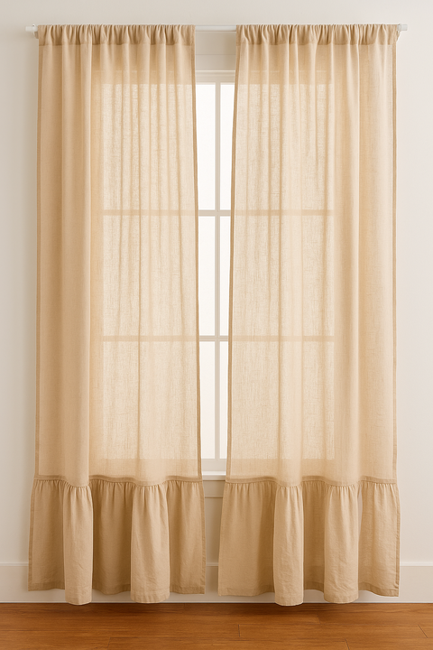 Juego cortinas Gasa con volados - comprar online