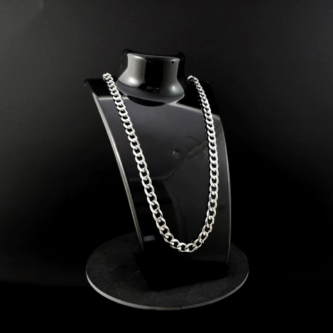 Cadena Cubana Grande Plateada