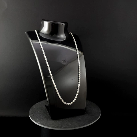 Cadena Espiral Delgada Plateada