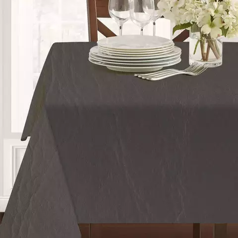 Mantel De Ecocuero Liso Rectangular - Gris