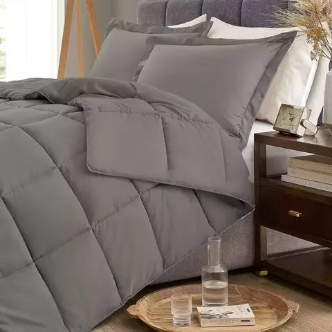 Acolchado Edredon Hotelero 4 Estaciones C/ Fundas - Gris Oscuro