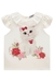 Conjunto Blusa Estampada Gatinha + Shorts Vermelho Kukiê - Mãe Louca