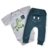 Body Manga Curta Estampado Dinossauro Mescla + Calça Lisa Sem Pé Dino Verde