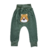Body Manga Longa Estampado Safari Creme + Calça Lisa Sem Pé Verde Musgo