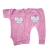 Body Manga Curta Canelado + Calça Canelada Sem Pé Rosa Pink