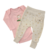 Body Manga Longa Estampado Vaquinha Rosa + Calça Estampada Pé Reversível Linho - comprar online