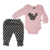 Body Prematuro Manga Longa Com Aplique + Calça Estampada Com Pé Reversível