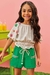 Conjunto Blusa Boxy Cotton Linho + Shorts Blend Linho Verde Kukiê