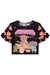 Imagem do Conjunto Blusa Boxy Estampada Preta + Shorts em Malha Fresh Estampado Preto Kukiê