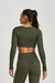 Top Cropped Manga Longa Canelado Caju Brasil - comprar online