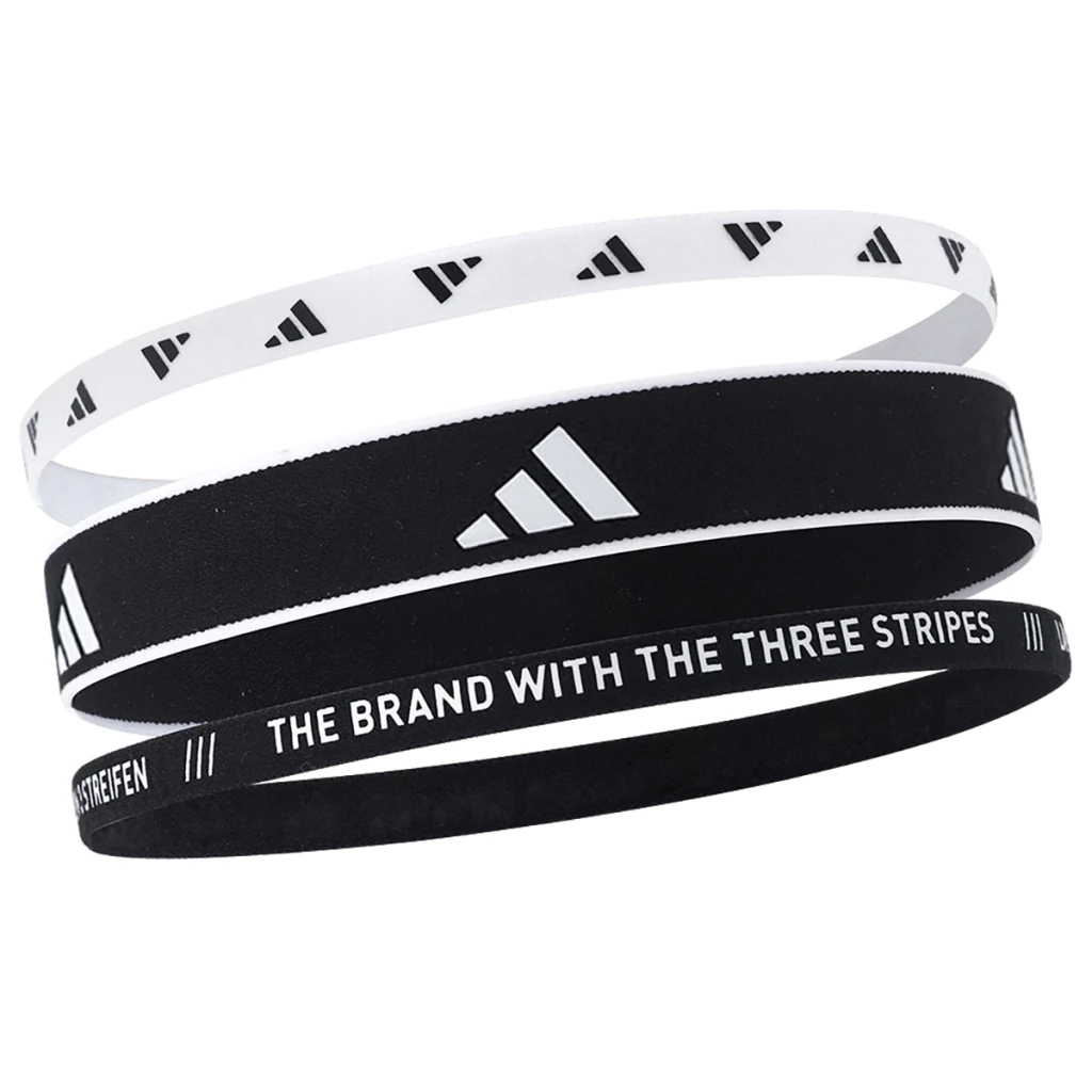 Faixas de Cabeça Adidas Multiple Width Training com 3 Unidades Branca e Preta